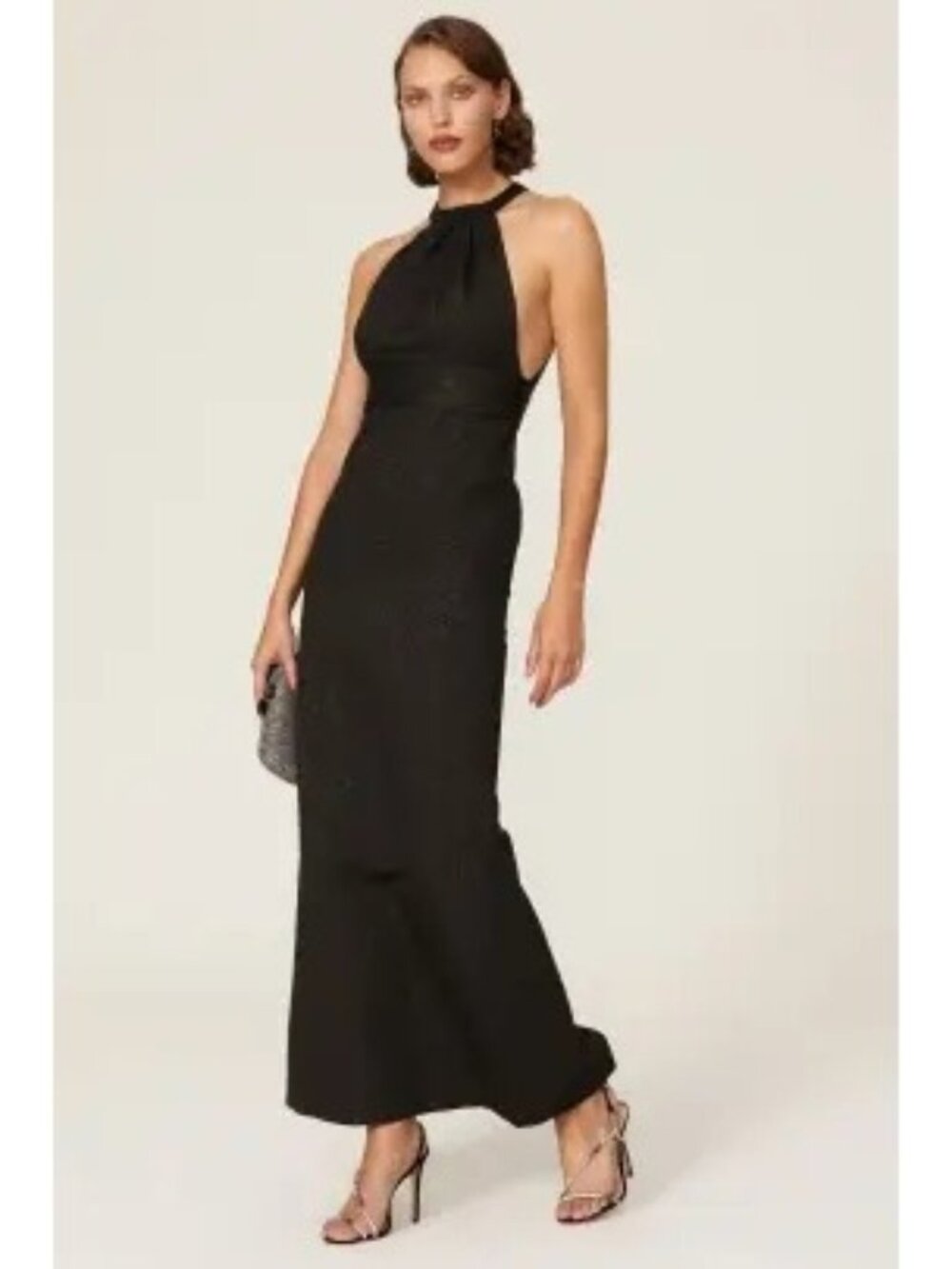 R-77. elle zeitoune Jana Shimmer Halter Gown